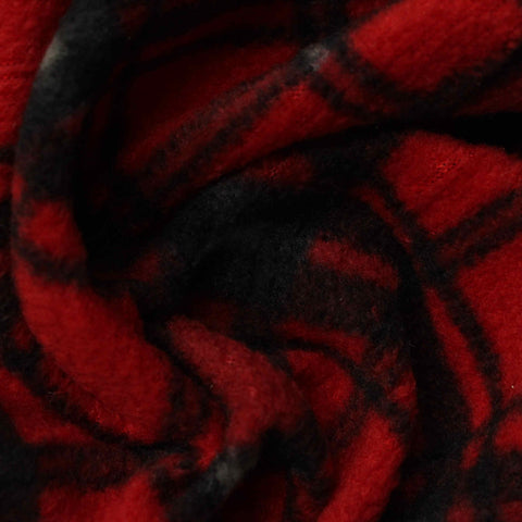 Red Plaid Fleece, Polyester, 137 gsm