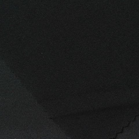 Polyester Stretch Milk Silk Knit Fabric, 180 gsm, 152 cm — Black