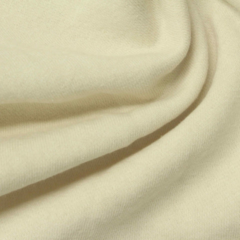 Brushed Polyester Cotton French Terry Fabric, 280 gsm, 185 cm — Beige