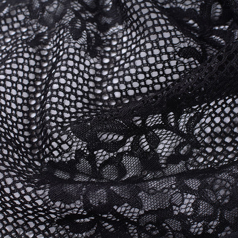 Black Floral Lace, Nylon, 108 gsm