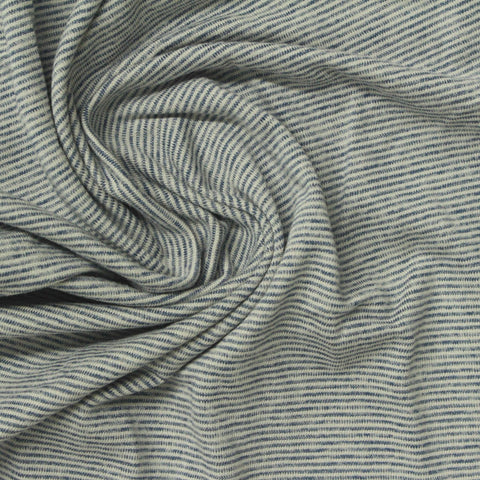 Dark Blue Horizontal-Stripe Jersey Knit, Polyester, 170 gsm