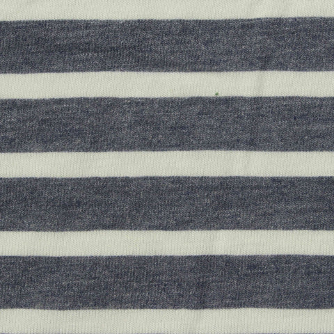 Blue Horizontal-Stripe Jersey Knit, Poly-Viscose, 169 gsm