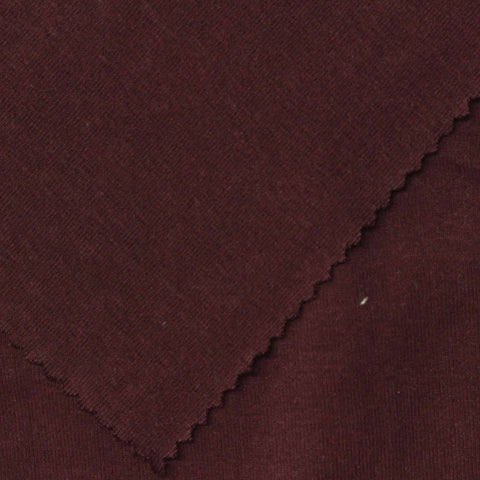 Cotton Polyester Stretch Rib Knit Fabric, 240 gsm — Brown
