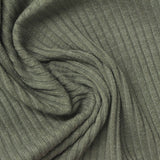 Slub Polyester Cotton Stretch Rib Knit Fabric, 250 gsm, 130 cm — Green — photo 2