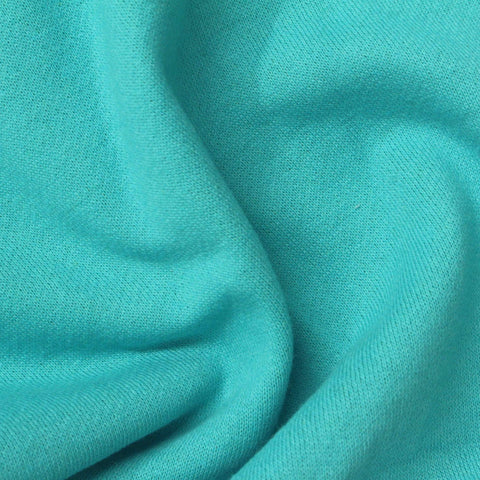 Brushed Cotton Polyester French Terry Fabric, 260 gsm, 170 cm — Green, ref EF-274873