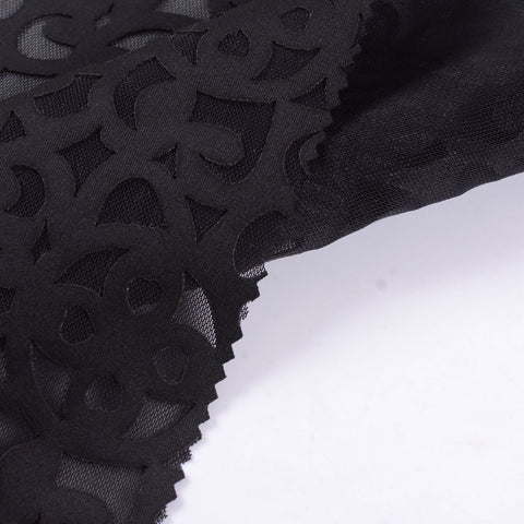 Polyester Stretch Scuba Knit Fabric, 280 gsm, 152 cm — Black