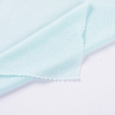 Light Blue Marl Jersey Knit, Poly-Linen, 115 gsm