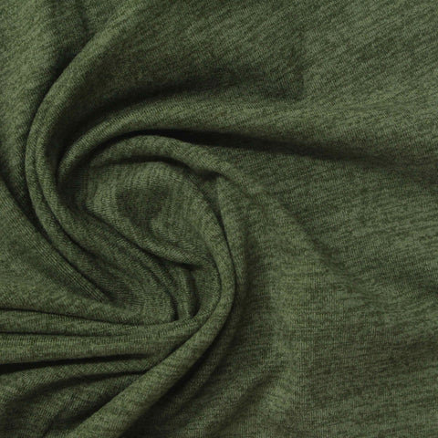 Heathered Green Marl Jersey Knit, Polyester, 217 gsm