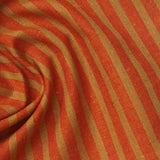 Orange Vertical-Stripe Woven, Cotton-Linen — photo 2