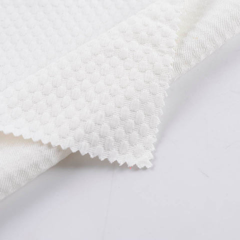 White Tone-on-Tone Jacquard, Poly-Cotton, 217 gsm