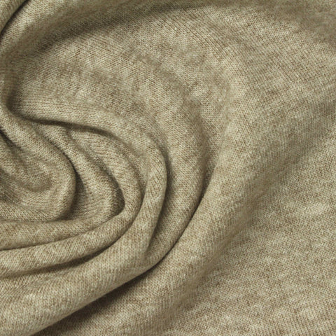 Heathered Beige Marl French Terry, Poly-Viscose