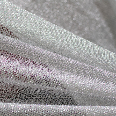 Viscose Metallic Stretch Jersey Knit Fabric, 176 gsm, 150 cm — Grey