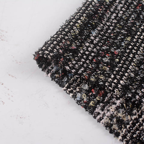 Black Marl Bouclé, Polyester, 280 gsm