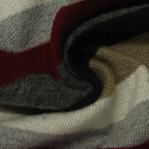 Black Horizontal-Stripe Jersey Knit, Poly-Viscose, 230 gsm