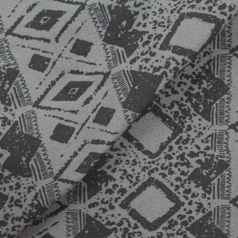 Grey Geometric-Diamond Bengaline, Viscose-Nylon