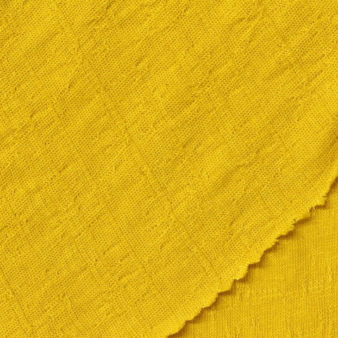 Jacquard Cotton Stretch Knit Fabric, 170 gsm — Yellow
