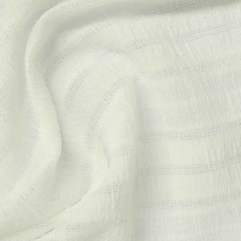 Off-White Horizontal-Stripe Crepe, Polyester