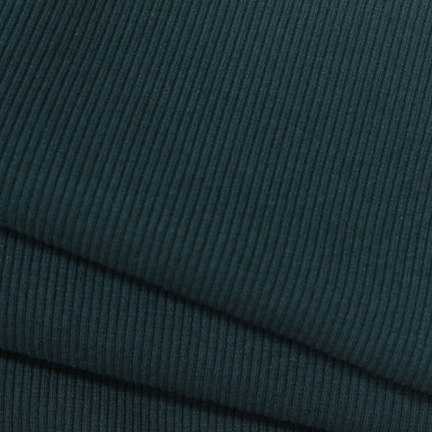Cotton Polyester Stretch Rib Knit Fabric, 369 gsm, 145 cm — Green, ref EF-267645