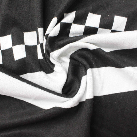 Black Checks Faux Suede, Polyester