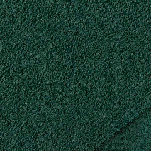 Dark Green Textured Rib Knit, Polyester
