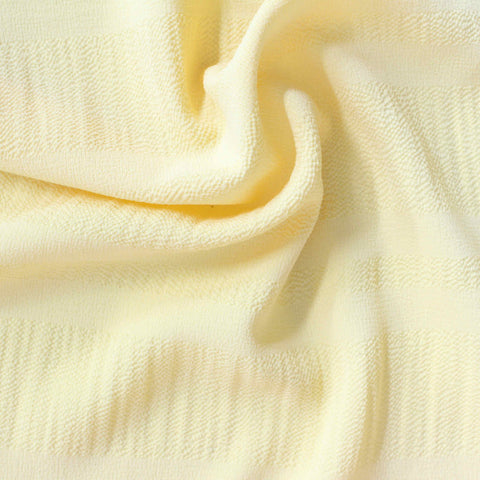Cream Horizontal-Stripe Seersucker, Polyester