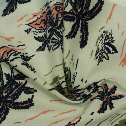 Green Palm Poplin, Cotton