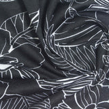 White Tropical-Leaf Jersey Knit, Polyester — photo 2