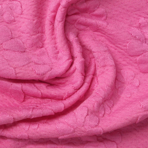 Pink Floral Jacquard, Poly-Viscose