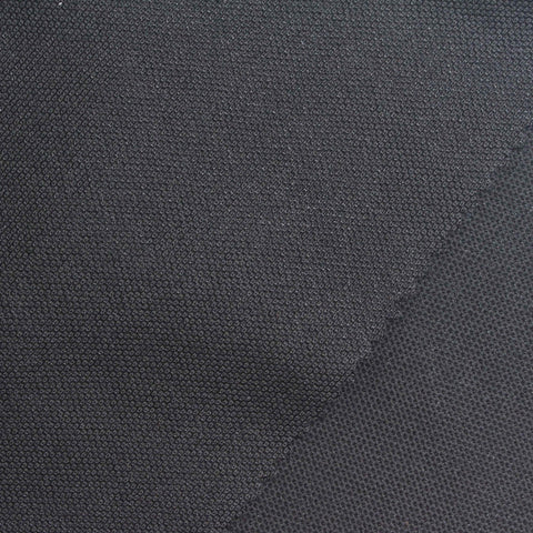 Cotton Polyester Piqué Knit Fabric, 200 gsm, 185 cm — Black