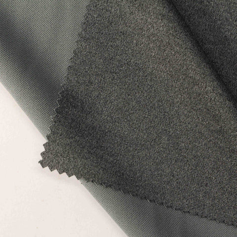 Dark Grey Marl Interlock Knit, Polyester, 290 gsm, 160 cm