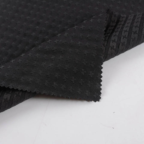 Black Tone-on-Tone Jacquard, Poly-Cotton, 193 gsm