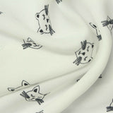 Black Cartoon-Cat Linen-Look, Polyester — photo 2