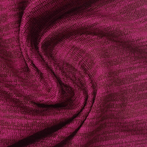 Magenta Marl Chunky Knit, Viscose-Poly, 195 gsm