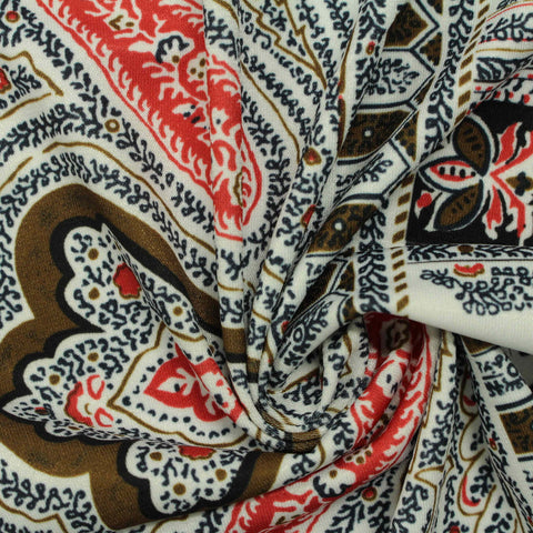 Red Geometric Knit, Polyester