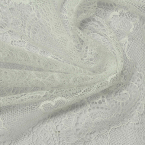 Cream Floral Lace, Nylon, 58 gsm