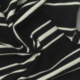 Black Horizontal-Stripe Jersey Knit, Cotton — photo 2