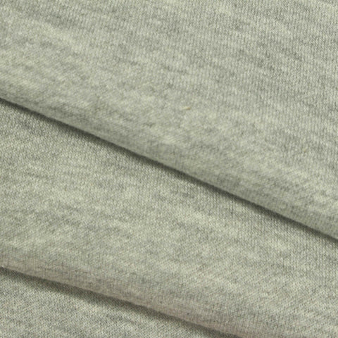 Light Grey-Green Marl French Terry, Cotton-Poly, 300 gsm