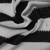 Black Diagonal-Stripe Chunky Knit, Polyester — photo 2