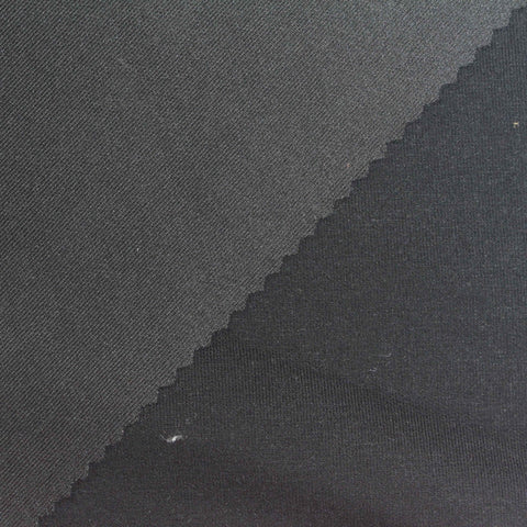 Viscose Polyester Stretch Scuba Knit Fabric, 213 gsm, 162 cm — Black