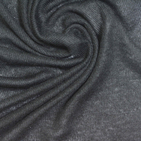 Charcoal Heather Rib Knit, Poly-Viscose