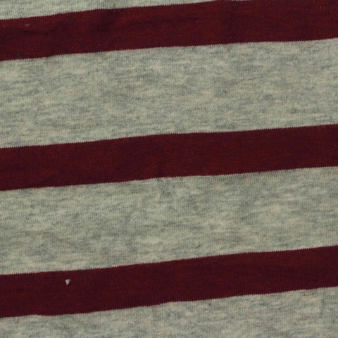 Burgundy Horizontal-Stripe Knit, Poly-Cotton