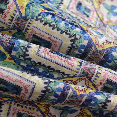 Blue Butterflies Jacquard, Poly-Cotton