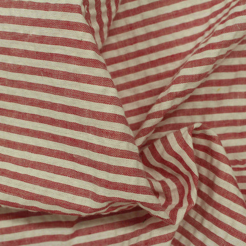 Polyester Cotton Seersucker Fabric, 120 gsm, 145 cm — Red
