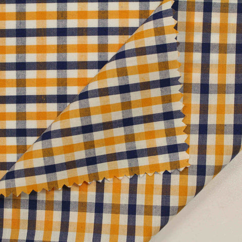 Navy Gingham Woven, Cotton