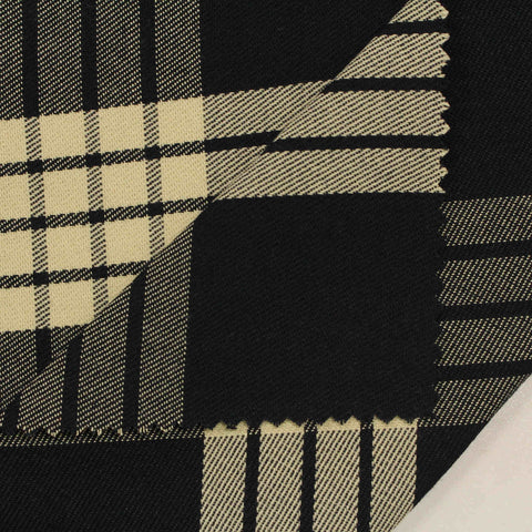 Black Plaid Woven, Poly-Cotton, 195 gsm, 147 cm, ref EF-206145