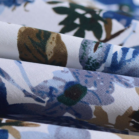 Blue Floral Poplin, Cotton