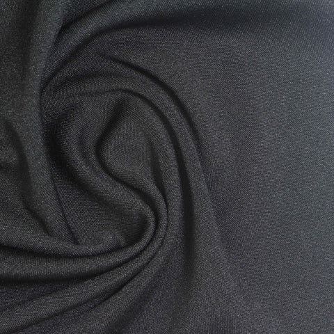 Polyester Stretch Sateen Fabric, 230 gsm, 160 cm — Black