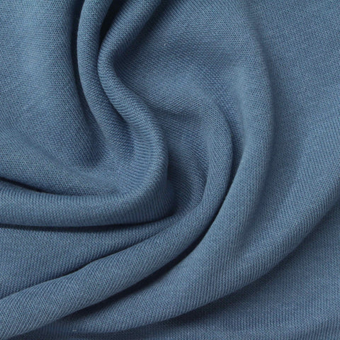 Cotton Polyester French Terry Fabric, 280 gsm, 170 cm — Blue, ref EF-276981