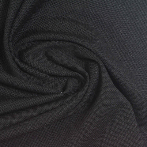 Tencel Lyocell Polyester Piqué Knit Fabric, 240 gsm, 165 cm — Black
