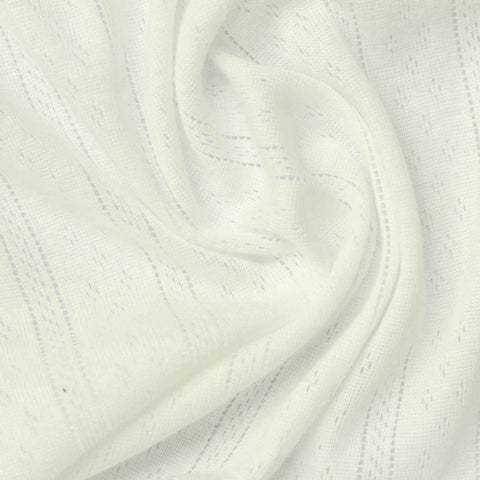 Off-White Vertical-Stripe Pointelle Knit, Poly-Cotton